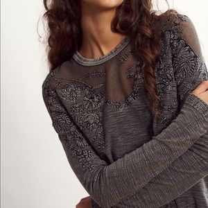 NWT Free People Micha Tee Black